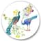 Designart - Peacocks and Iris Flowers - Traditional Metal Circle Wall Art